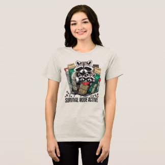 T-shirt En Tri-matière Funny Raccoon Survival Mode Active Coffee Lover Sh