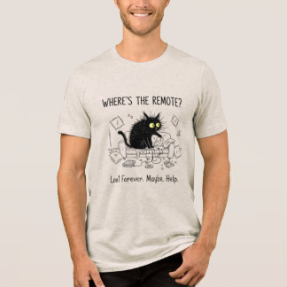 T-shirt En Tri-matière Funny Where Is The Remote Cat Tee