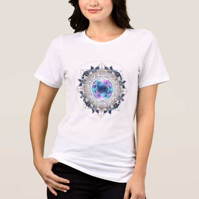 T-shirt En Tri-matière Futuristic Crystal Mandala – Geometric Tech Art (Recto)