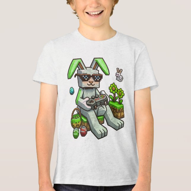 T-shirt En Tri-matière Gamer Bunny Block (Recto)