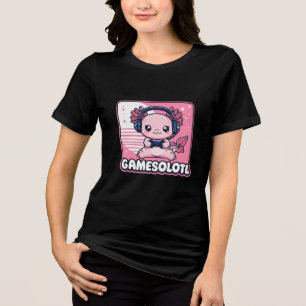 T-shirt En Tri-matière Gamesolotl - Joli Gamer Axolotl avec casque