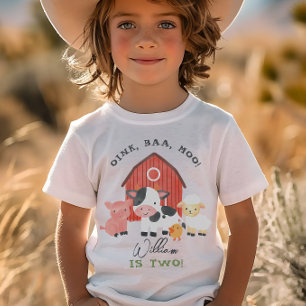 T-shirt En Tri-matière Garçons “Deux” Ferme Animaux de la Ferme Enfants 2