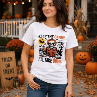 T-shirt En Tri-matière Garde Le Bonbon Je Prendrai Des Livres Halloween
