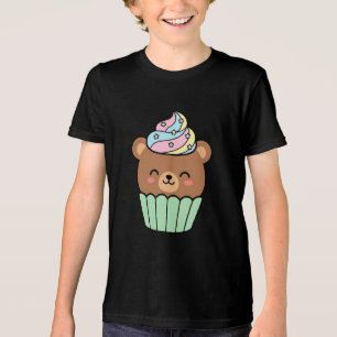 T-shirt En Tri-matière Gâteau adorable ours Kawaii avec glaçage pastel