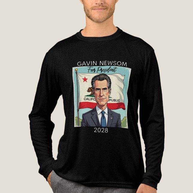 T-shirt En Tri-matière Gavin Newsom pour le Président 2028 (Recto)