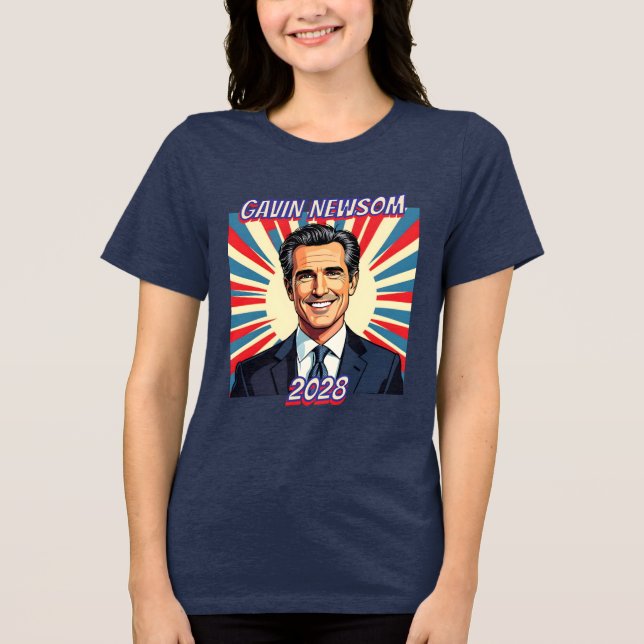 T-shirt En Tri-matière Gavin Newsom pour le Président 2028 (Recto)
