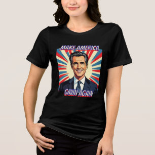 T-shirt En Tri-matière Gavin Newsom pour le Président 2028   Faire l'Amér