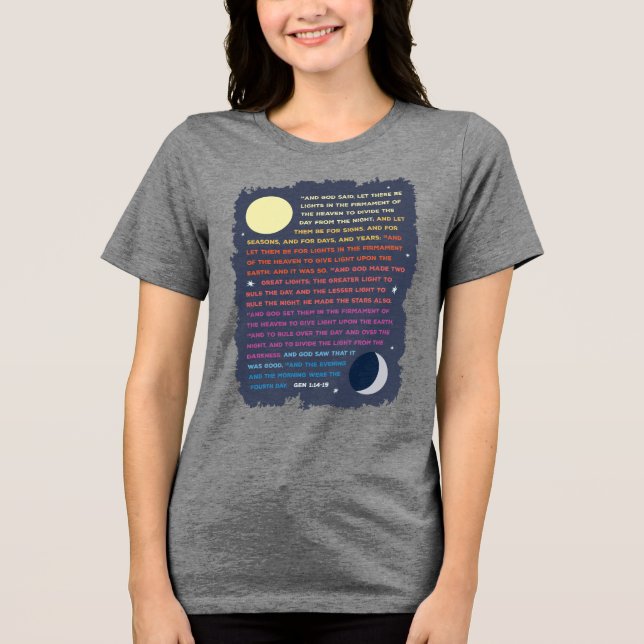 T-shirt En Tri-matière Genèse Soleil, Lune et Étoiles (Recto)