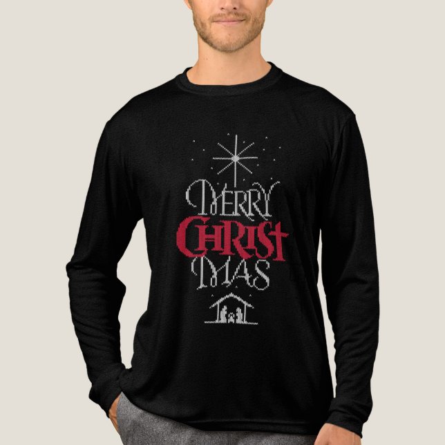 T-shirt En Tri-matière Génial Joyeux Chandail de Noël Chrétien Religieux (Recto)