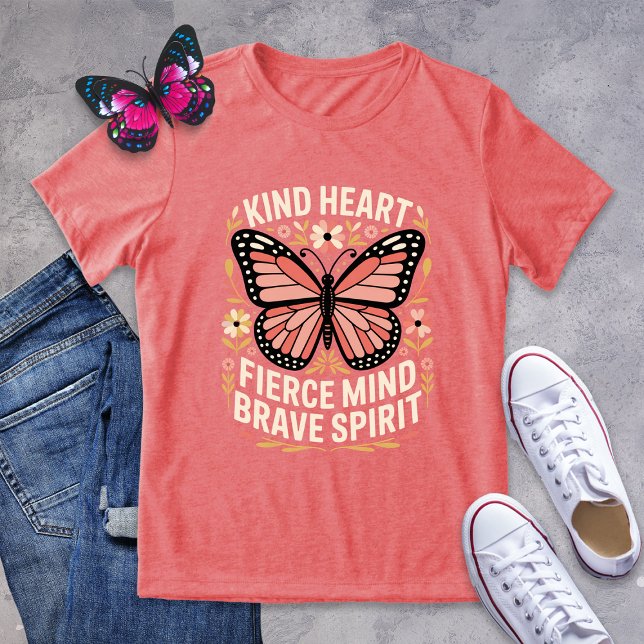 T-shirt En Tri-matière Genre Coeur Fierce esprit Brave Spirit Papillon (Créateur téléchargé)
