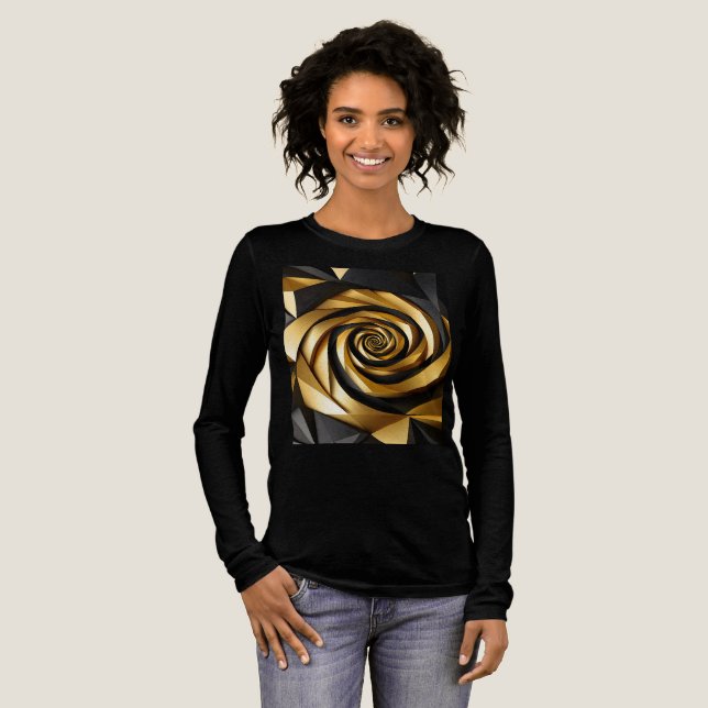 T-shirt En Tri-matière Géométrie spirale dorée (Recto complet)