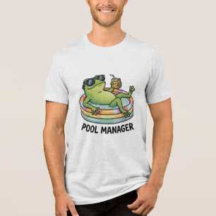 T-shirt En Tri-matière Gestionnaire de Piscine Grenouille Drôle Été Dessi