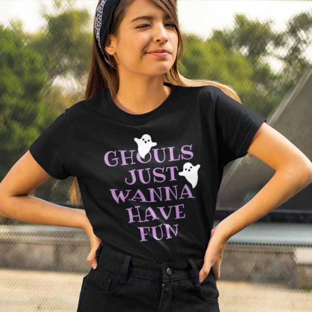 T-shirt En Tri-matière Ghouls veut juste s'amuser Halloween violet (Créateur téléchargé)