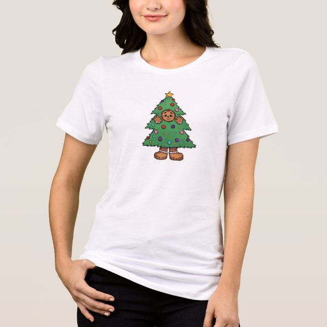 T-shirt En Tri-matière Gingerbread Christmas Tree Costume Cute Gift (Recto)