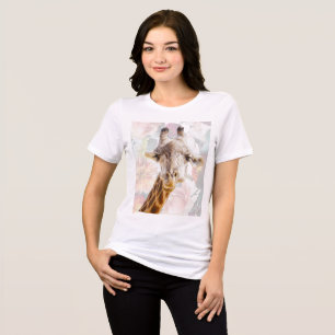 T-shirt En Tri-matière Girafe et fleurs amateur d'animaux drôle moderne