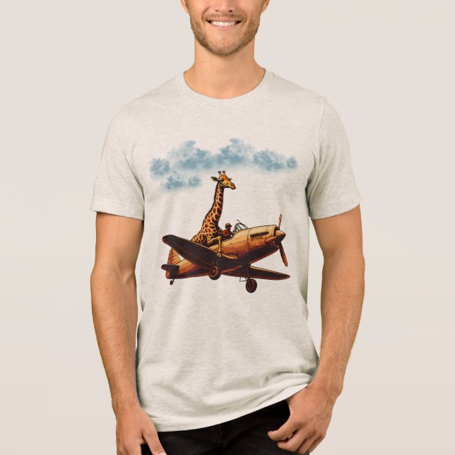 T-shirt En Tri-matière Giraffe dans un avion (Recto)
