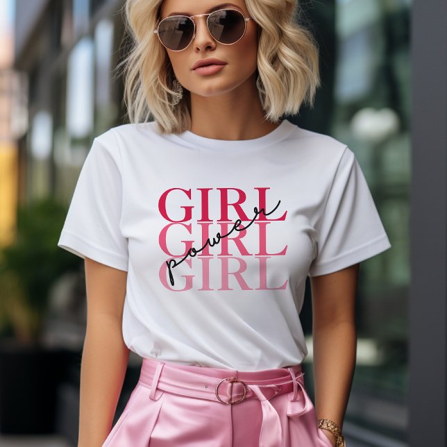 T-shirt En Tri-matière Girl Power | Féministe moderne rose (Créateur téléchargé)