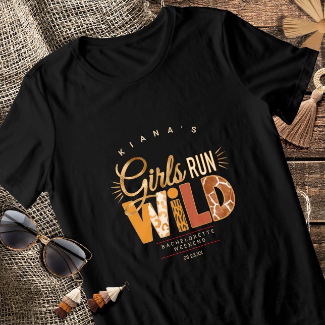 T-shirt En Tri-matière Girls Run Wild Safari Bachelorette ID1148 (Créateur téléchargé)