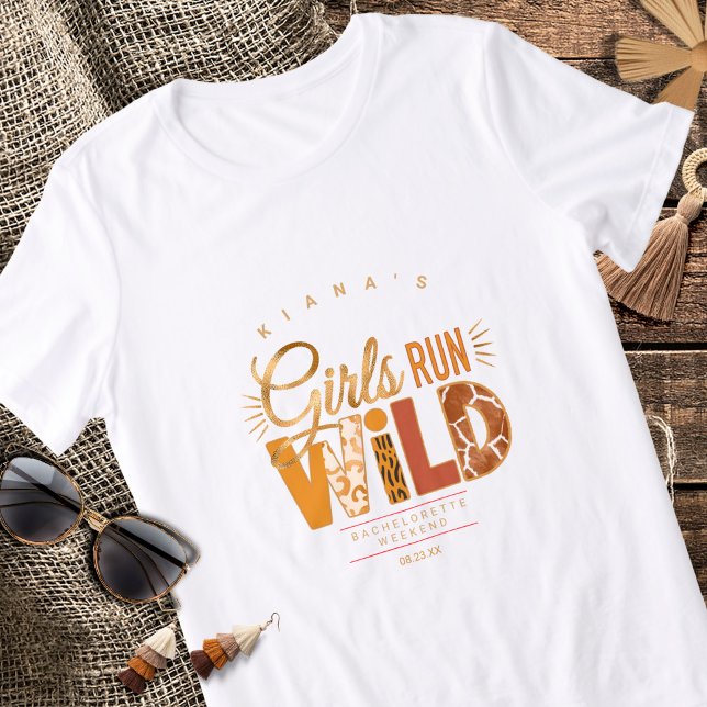 T-shirt En Tri-matière Girls Run Wild Safari Bachelorette ID1148 (Créateur téléchargé)