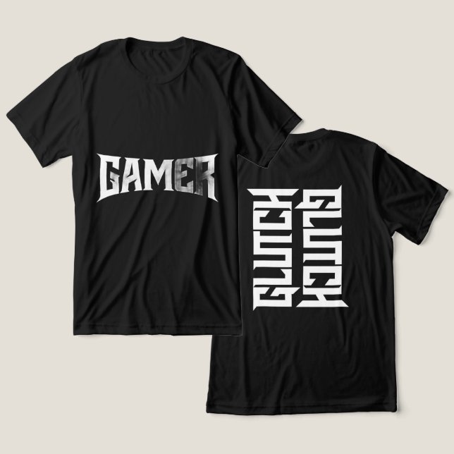 T-shirt En Tri-matière GLUTCH – Chemise de typographie de jeu compétitif  (Design Recto & Verso)