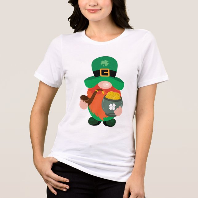 T-shirt En Tri-matière Gnome lutin de la Saint-Patrick Pot d'or (Recto)
