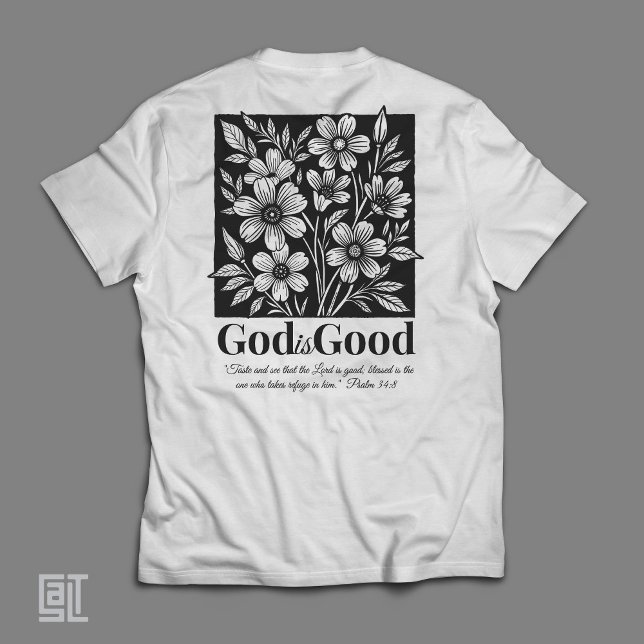 T-shirt En Tri-matière God Is Good Floral Scripture Inspirational (Créateur téléchargé)