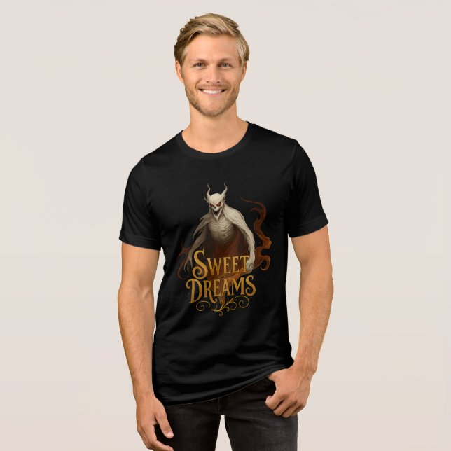 T-shirt En Tri-matière Gold “Sweet Dreams” Demon Horror Artwork (Recto plein)