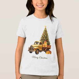 T-shirt En Tri-matière Gold Truck Christmas Tree Holiday