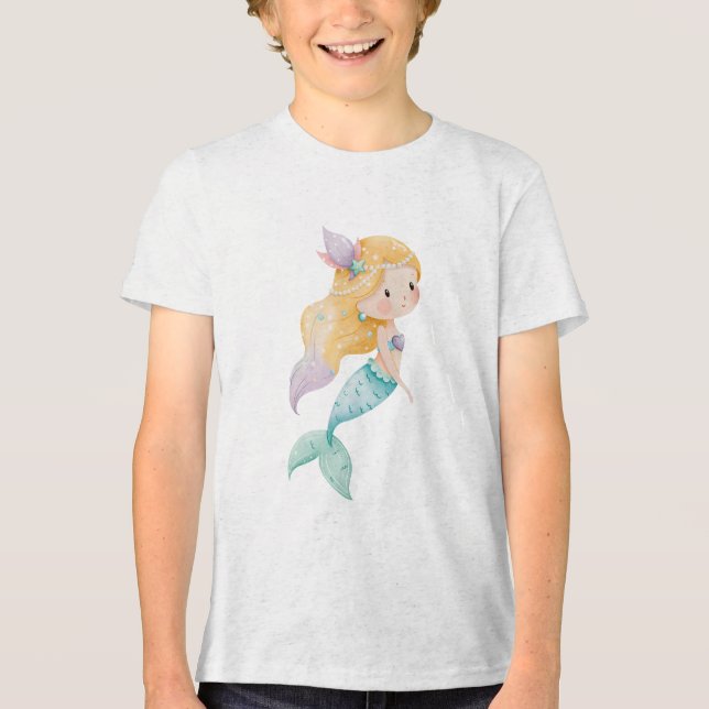 T-shirt En Tri-matière Golden Pearl Mermaid Illustration (Recto)