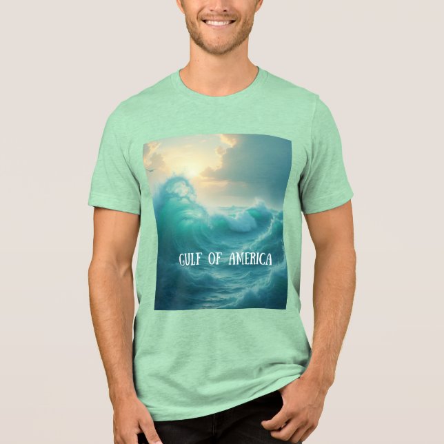 T-shirt En Tri-matière Golfe de l'Amérique océan mer vert vagues (Recto)