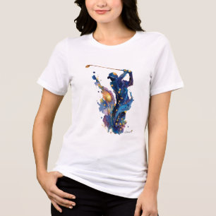 T-shirt En Tri-matière Golfeur Abstrait   Action d'Art à l'Encre Fluide e