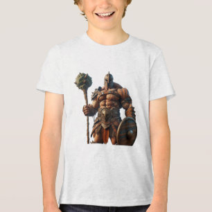 T-shirt En Tri-matière Goliath avec une massue sur un blanc à manches cou