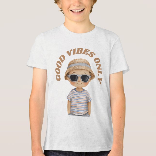 T-shirt En Tri-matière Good Vibes Only – Cute Positive Illustration (Recto)