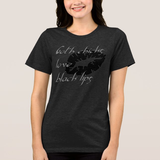 T-shirt En Tri-matière Goth Chicks Love Black Lips Halloween Humour (Recto)
