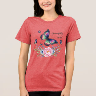 T-shirt En Tri-matière 'Gracefully Wild'- conception de Maaya Prints, Fem