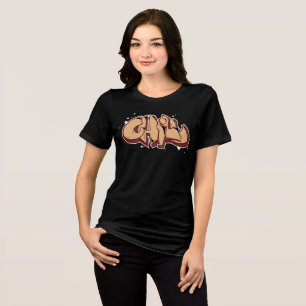 T-shirt En Tri-matière Graffiti Chill élégant Brown comme un chocolat