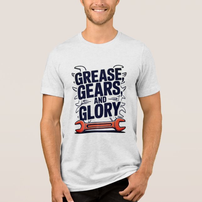T-shirt En Tri-matière Graisse Gears Glory Multi Wrench Conception mécani (Recto)