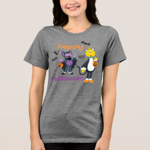 T-shirt En Tri-matière Grand oiseau et nombre Joyeux Halloween