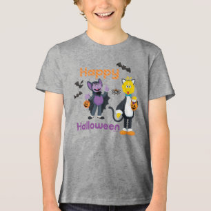 T-shirt En Tri-matière Grand oiseau et nombre Joyeux Halloween