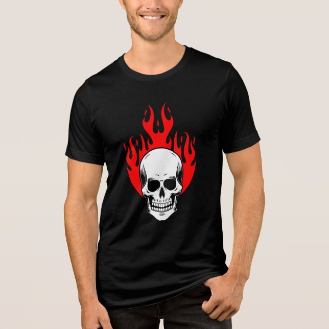 T-shirt En Tri-matière Graphique de Crâne Flamboyant (Recto)