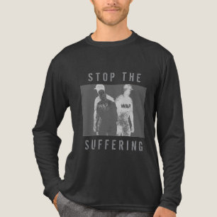 T-shirt En Tri-matière Graphique de guerre noir gris blanc "Stop the Souf