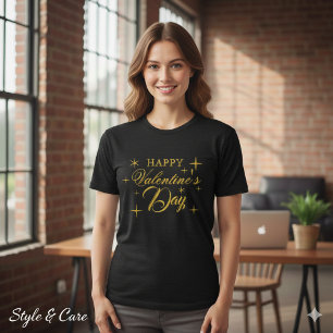 T-shirt En Tri-matière Graphique de la Saint-Valentin Bleu Marine Joyeux