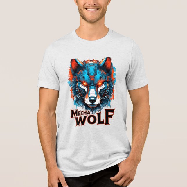 T-shirt En Tri-matière Graphique Loup Méca Double Impression (Recto)