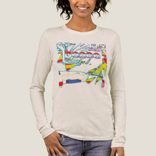 T-shirt En Tri-matière Graphique "Paix" avec design bleu rose jaune