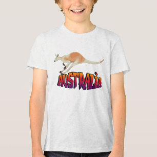 T-shirt En Tri-matière Graphique Rétro Kangourou Australie Jeunesse