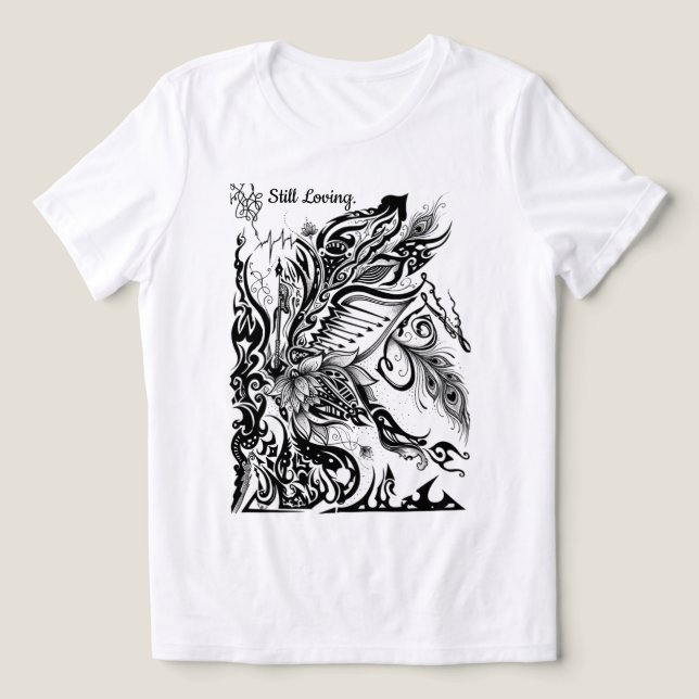 T-shirt En Tri-matière Graphisme abstrait Lotus, Paon & Musique  (Design Recto)