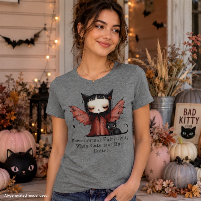 T-shirt En Tri-matière Graphisme de fée chat mignonne et effrayante pour  (Créateur téléchargé)