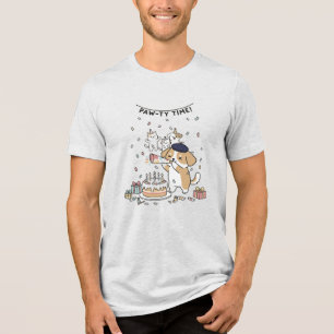 T-shirt En Tri-matière Graphisme de fête d'anniversaire pour un chien mig