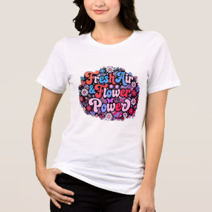 T-shirt En Tri-matière Graphisme Pouvoir Floral Boho