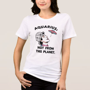 T-shirt En Tri-matière Graphisme Zodiaque Cosmique UFO Alien Verseau